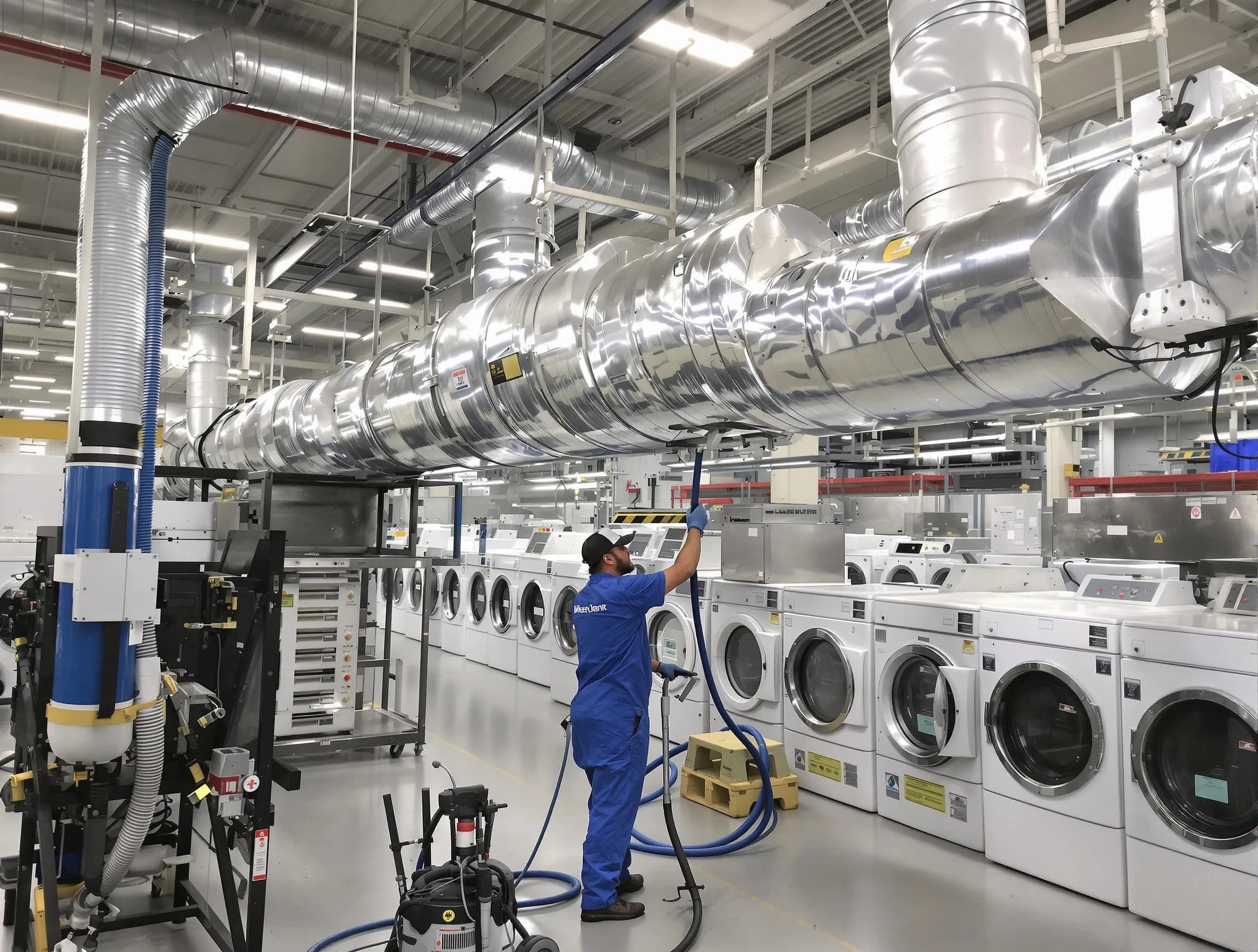 Reading Dryer Vent Cleaning team performing heavy-duty industrial dryer vent cleaning in Reading