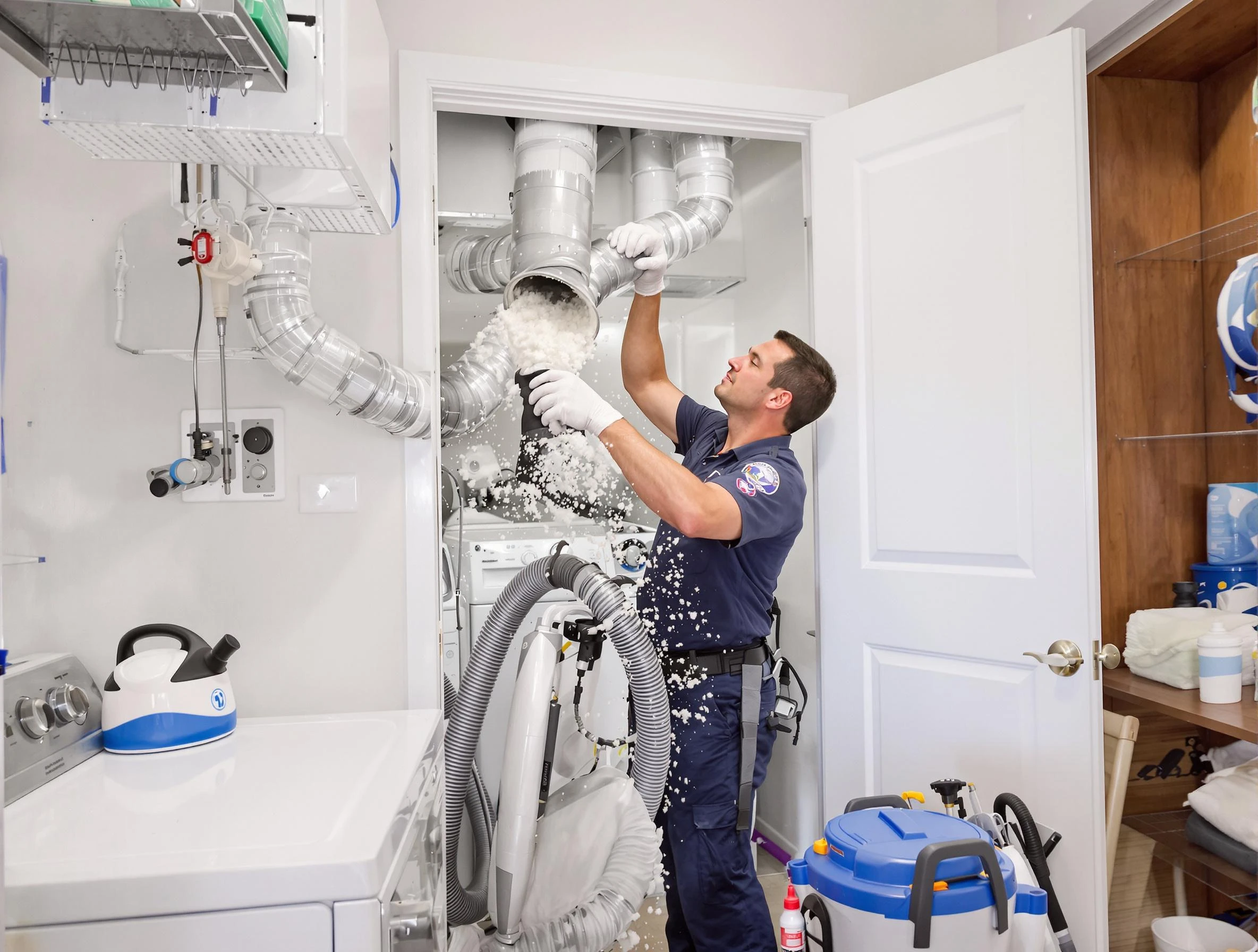 Reading Dryer Vent Cleaning technician delivering thorough residential dryer vent cleaning service in Reading